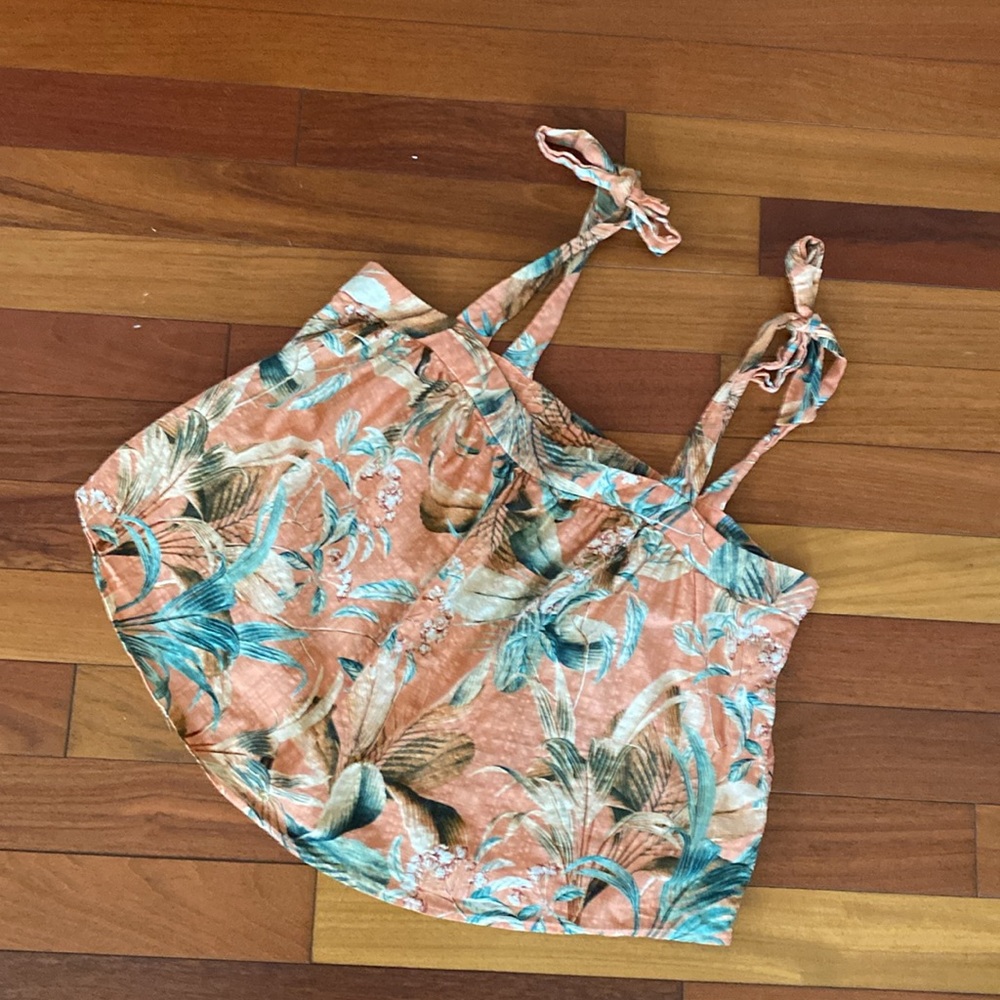 Ana Peach Floral Tank Top size x Large